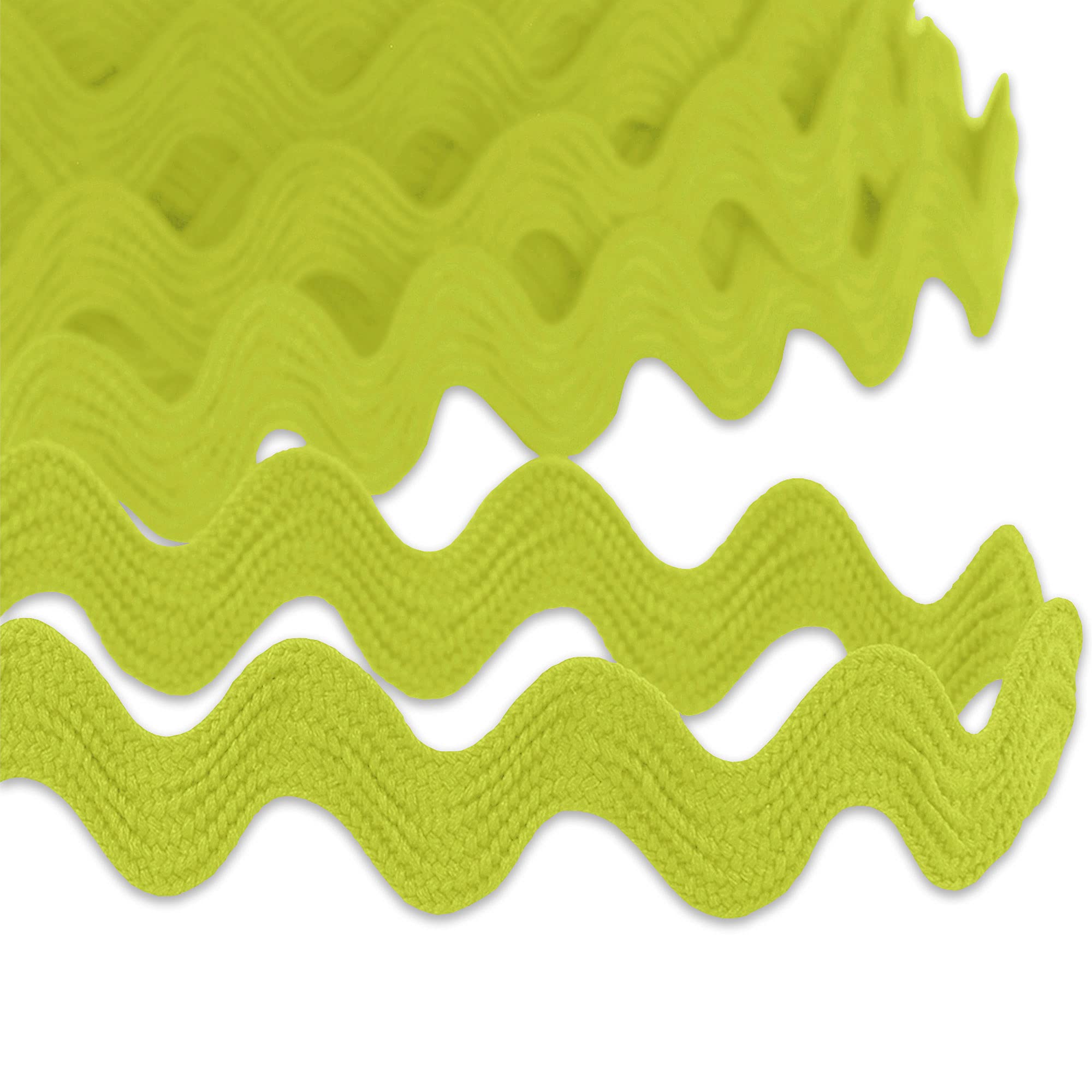 Habercrafts Yellow 20Mm Ric Rac Ribbon Sewing Braid Ric Rak Trimming Polyester Wave Trim Ribbon Fringe For Dressmaking Clothes Design Haberdashery Gift Wrapping Crafts Fringe Trim ( - 20Mm - 3 Meters)