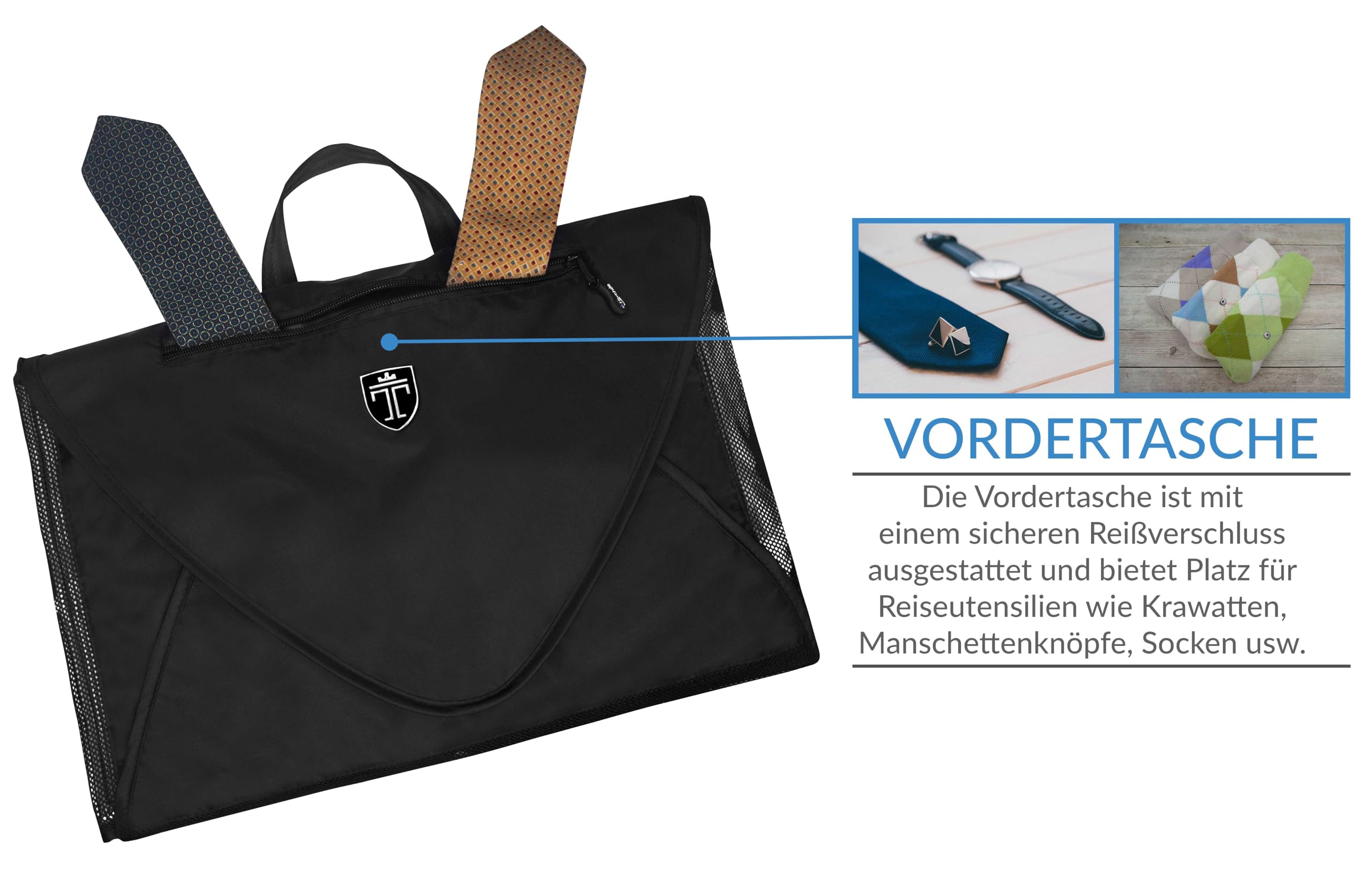 TRAVANDO Hemdentasche mit Falthilfe Koffer Hemden Knitterfrei Hemd packen Blusen Kleidersack Kleidertasche Packtasche Hemdenhülle Reiseutensilien Hemdtasche Organizer Business Anzug