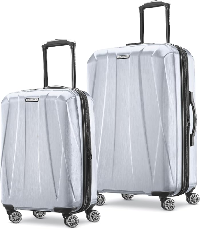 Samsonite Centric 2 Equipaje rígido expandible con ruedas giratorias, plateado, juego de 2 piezas (20/24)