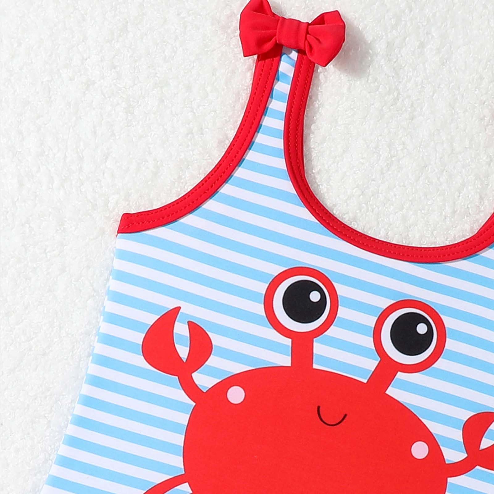 Generisch Bañador para niña Bañador Niñas Lindo Pequeño Cangrejo Kini Bañador Natación Piscina Agua Caliente Natación Natación Piscina Natación Agua Caliente Natación