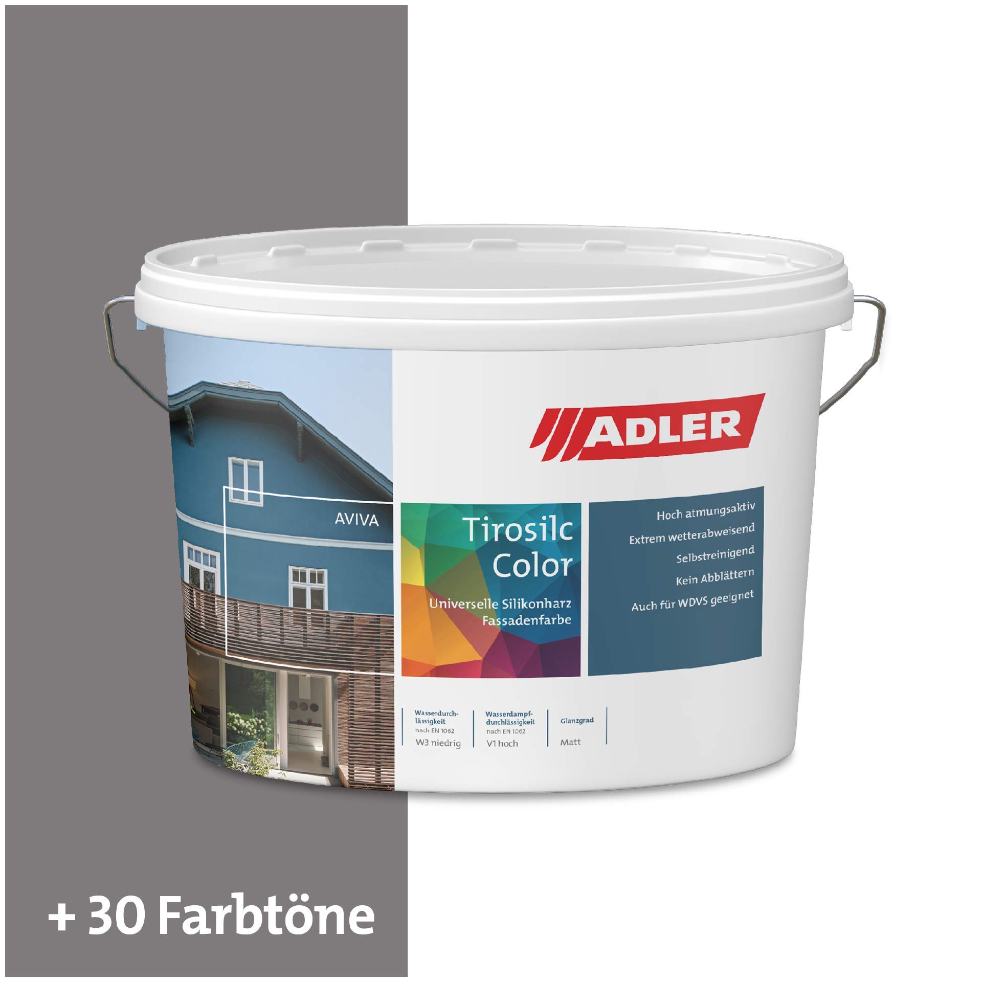 Aviva Tirosilc-Color - 1 L - Fassadenfarbe B11-6 Nachtgrau