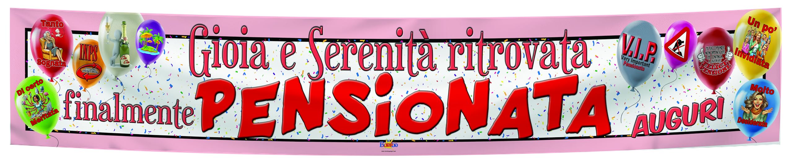 Striscione in PVC 300x50 cm - Tema Festeggiamenti per Neo Pensionata