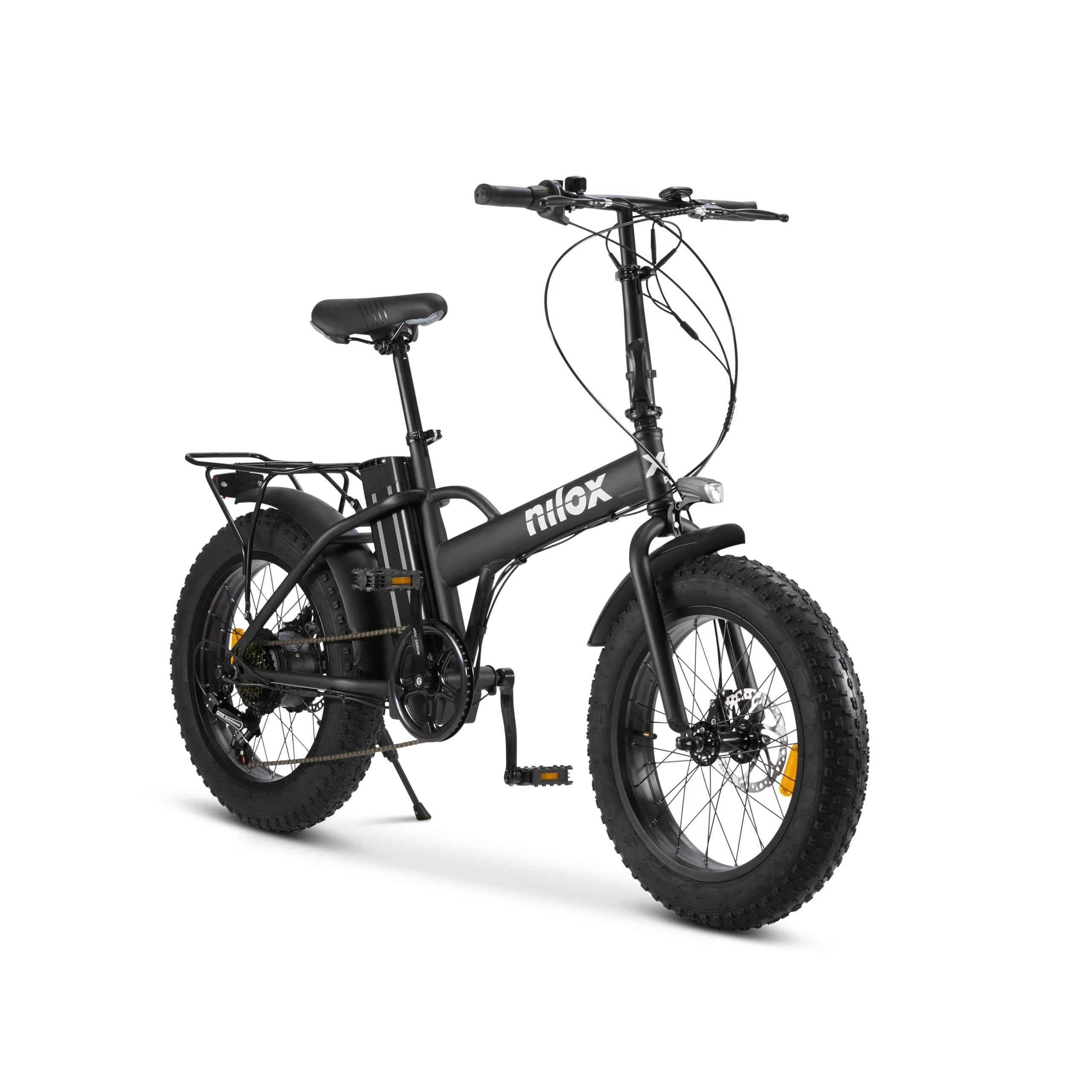 Nilox, Ebike X5 Pro, Bici Elettrica, Fino a 60 km di Autonomia, Fino a 25 Km/h, Motore da 36 V/250 W e Batteria Removibile 36 V-10 Ah, Gomme FAT 20" x 4", Cambio a 6 Velocità