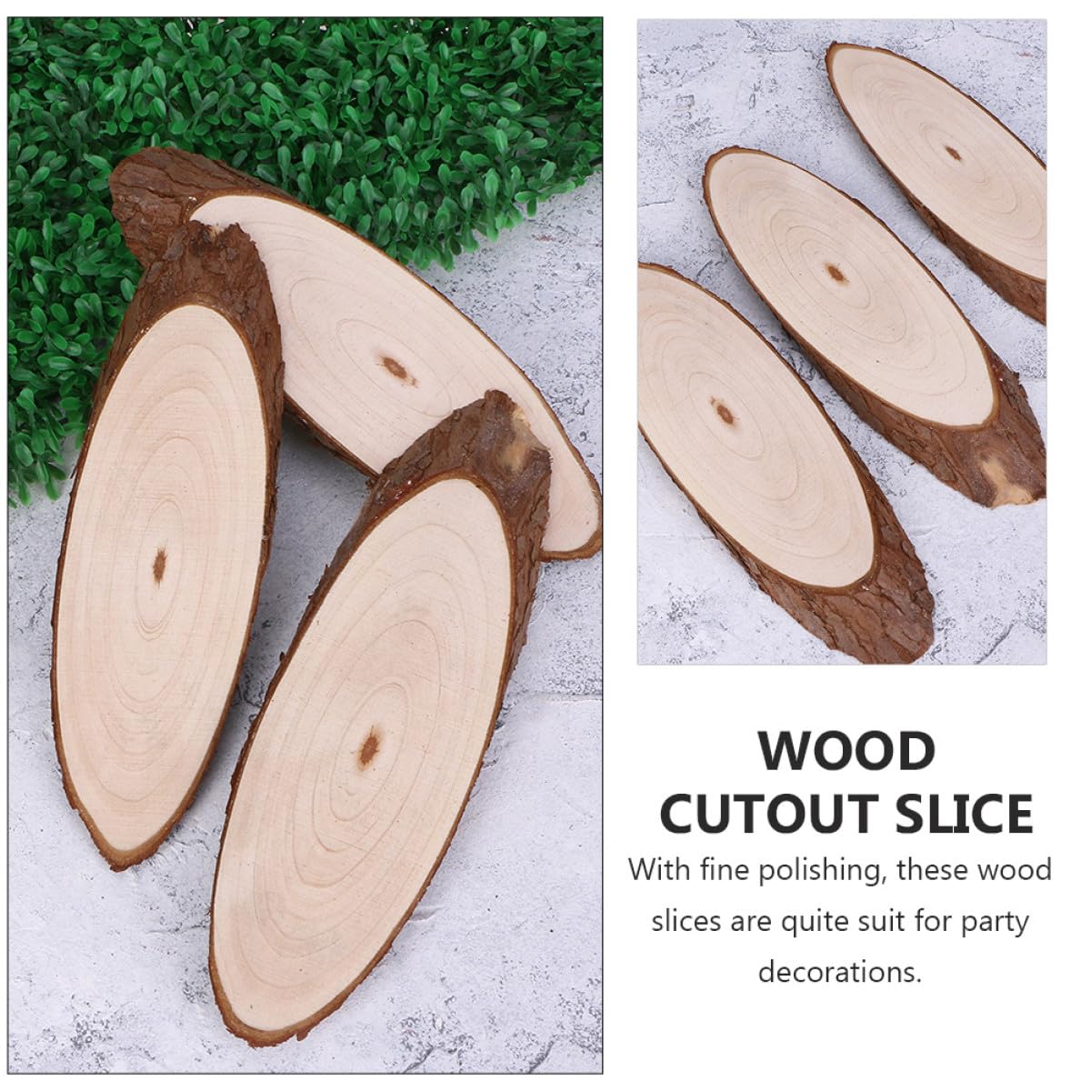 Zerodeko 5 Pezzi Fette di Legno Ovale Naturale per Decorazioni Fai da Te, Materiale Legno Beige Non Finito per Lavoretti Artigianali su Pareti e Finestre