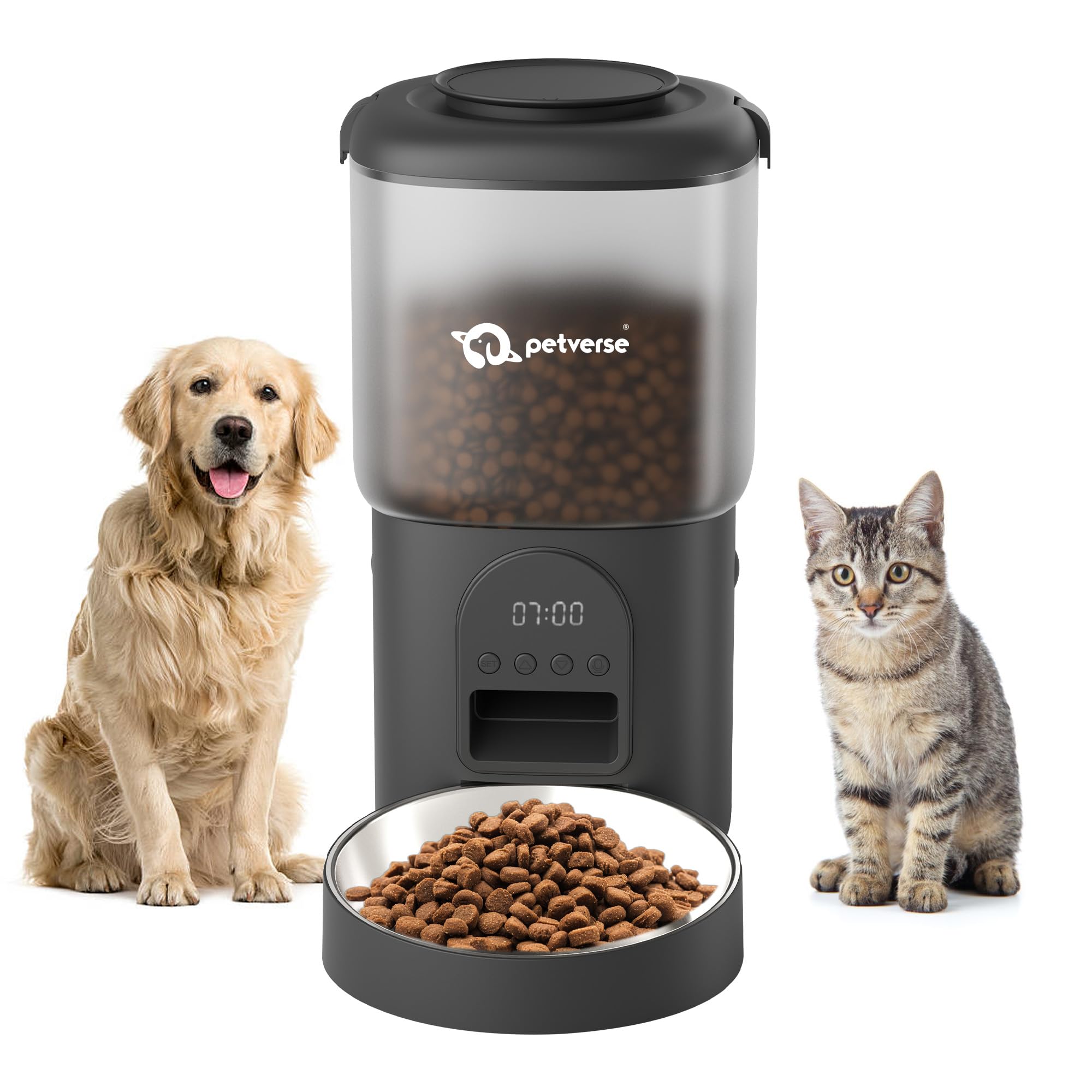 Petverse® 4.5L Automatic Pet Feeder for Dogs & Cats | Voice Recorder, Timed Feeding, Portion Control | LED Display, Anti-Clogging System | Auto Pet Food Dispenser-image-18