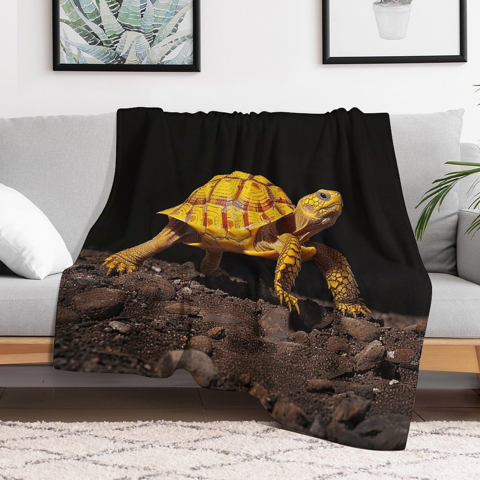 Couverture polaire en flanelle douce tortue jeté de lit déco ferme 152