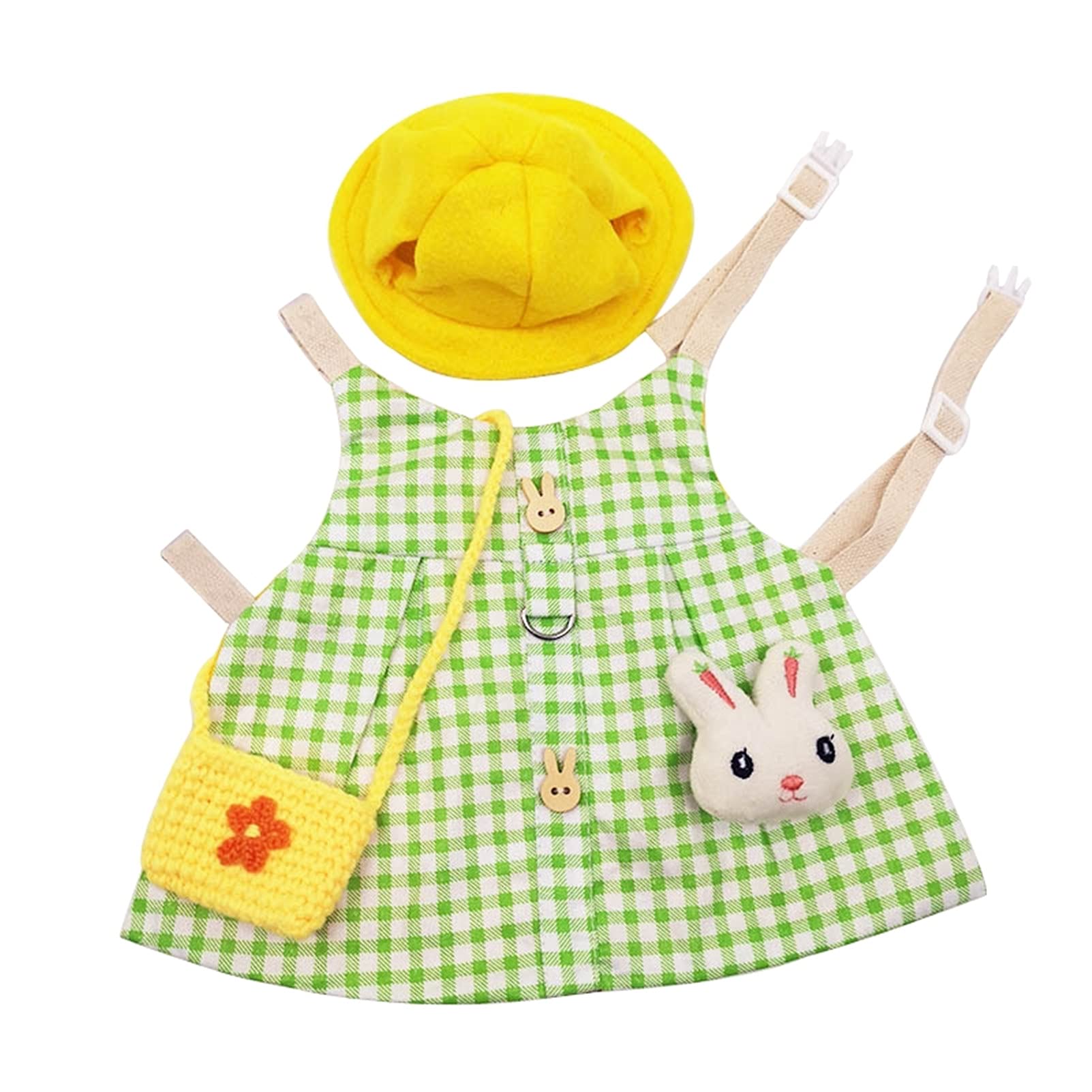 Guinea Pig Clothes,Soft Bunny Ferret Clothes with Pet Rabbit Harness and Leash Mini Hat Bag Cute Brooch for Kitten Small Animal Collars