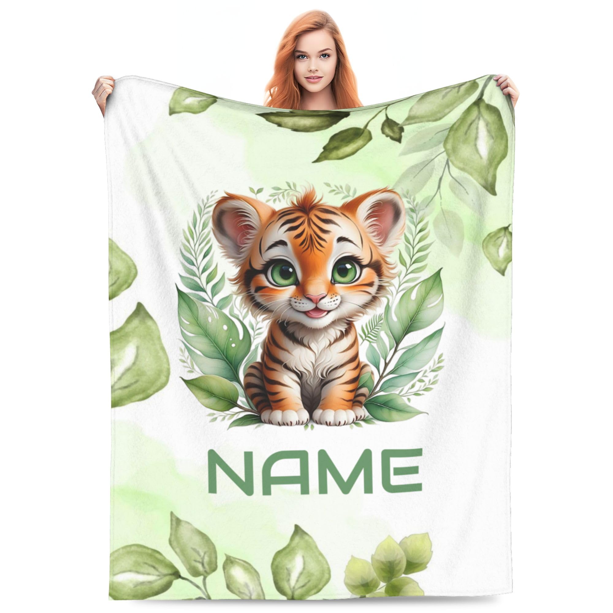 SJZUISL Personalised Blanket, Custom Baby Blanket with Name, Personalized Name Blankets for Kids, Customize Baby Blanket for Baby Girl or Boy, Personalized Birthday for Baby Newborn New Mom