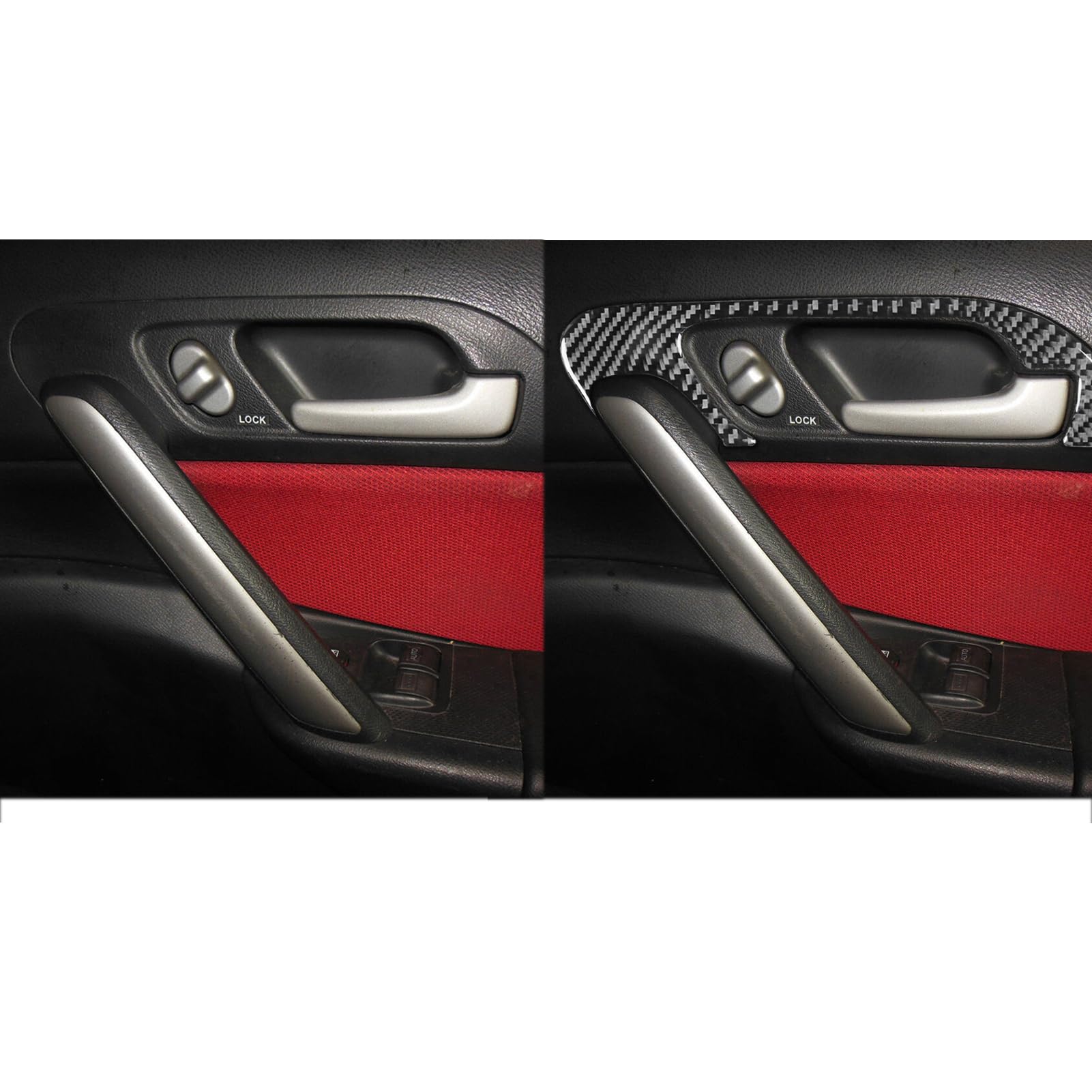 Real Premium Carbon Fiber Compatible with Honda Civic Si 2001 2002 2003 2004 2005 Accessories Car Door Handle Panel Cover Sticker Decal Interior Trim