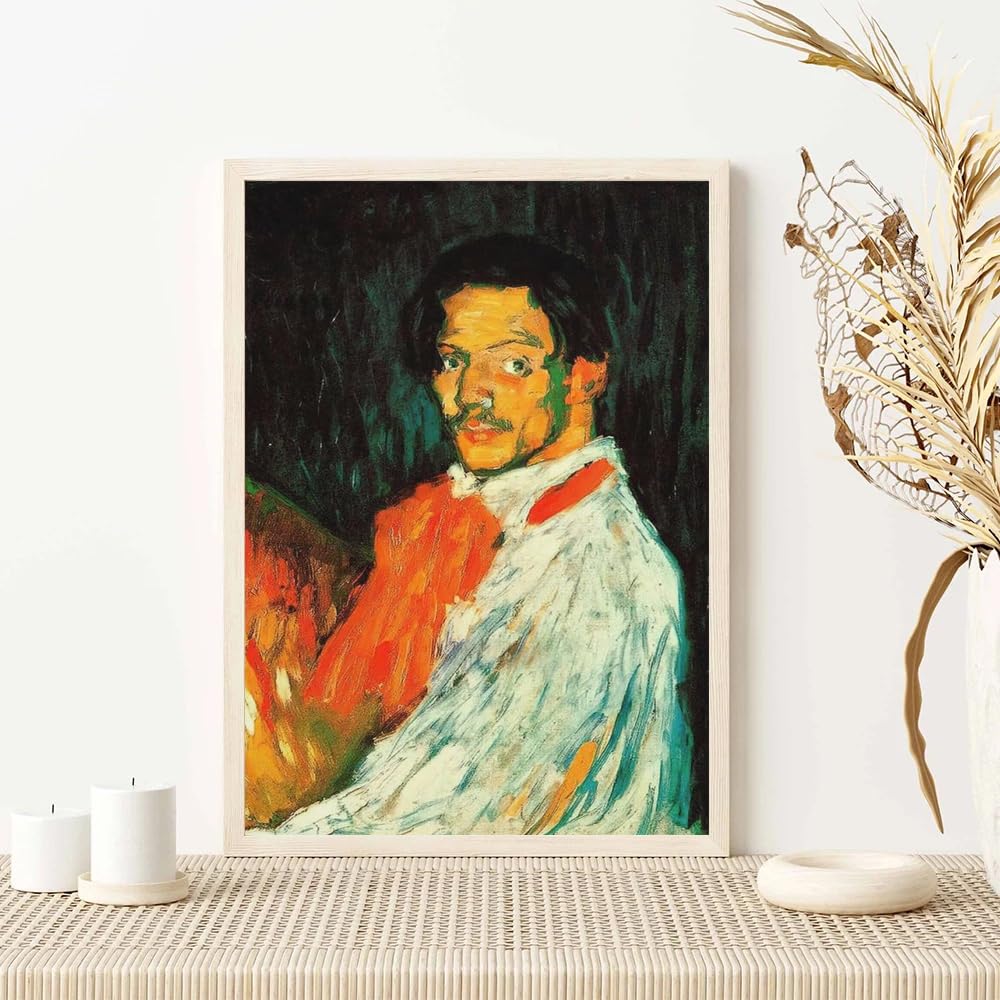 パブロ・ピカソ／男の肖像（自画像）複製画額装 パブロ・ピカソ／男の肖像（自画像）複製画額装