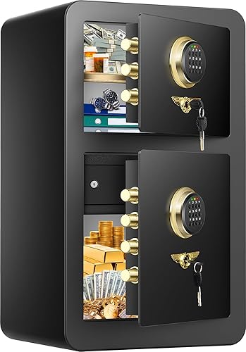 2025 actualizado Caja fuerte grande para el hogar de 8.1 pies cúbicos, resistente al fuego, impermeable, con doble seguridad, cajas fuertes