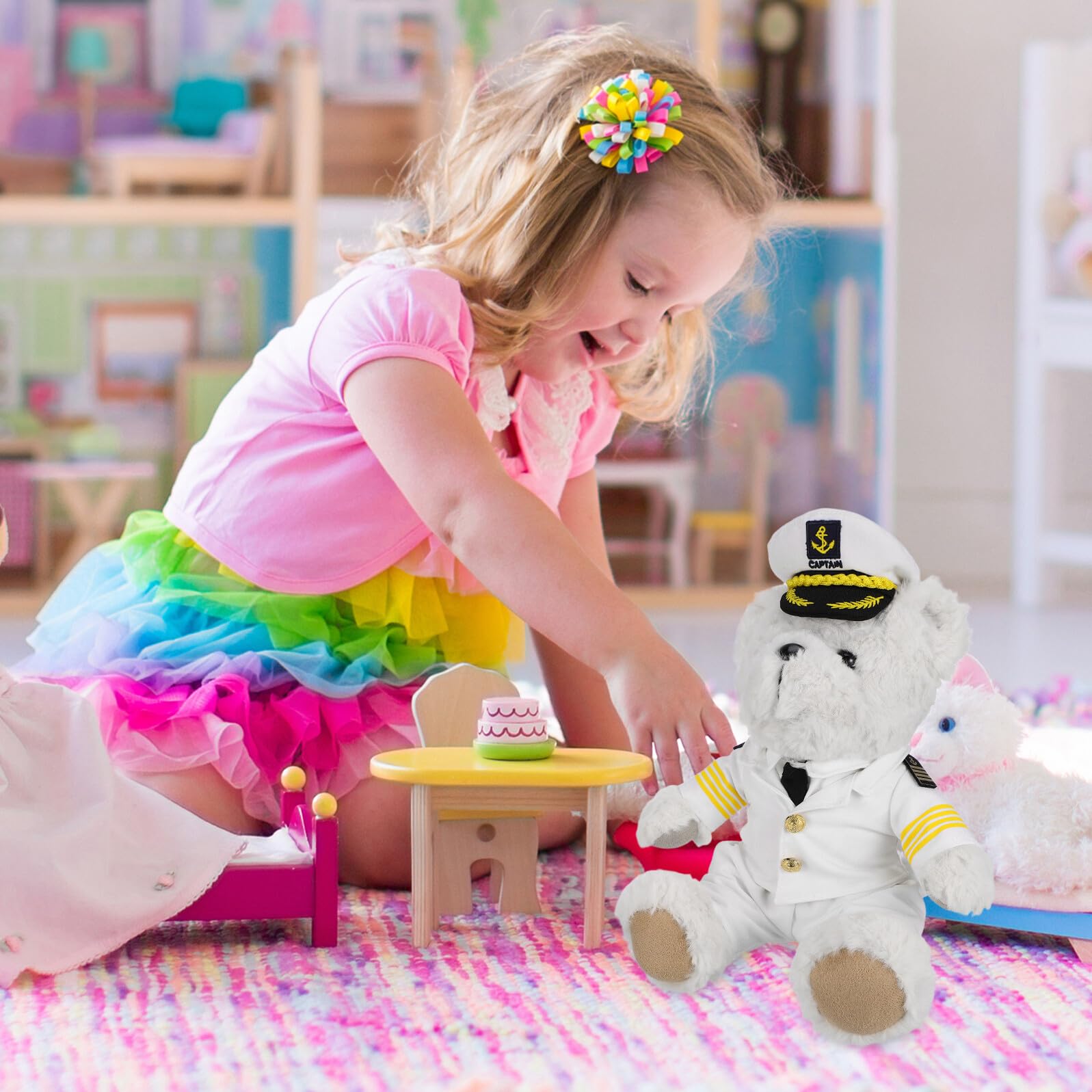 Orsetto di Peluche Morbido e Confortevole in Peluche Beige Cotone Pp, Uso Versatile per Decorazioni Festive e Feste Natalizie, Giocattolo Creativo e Unico