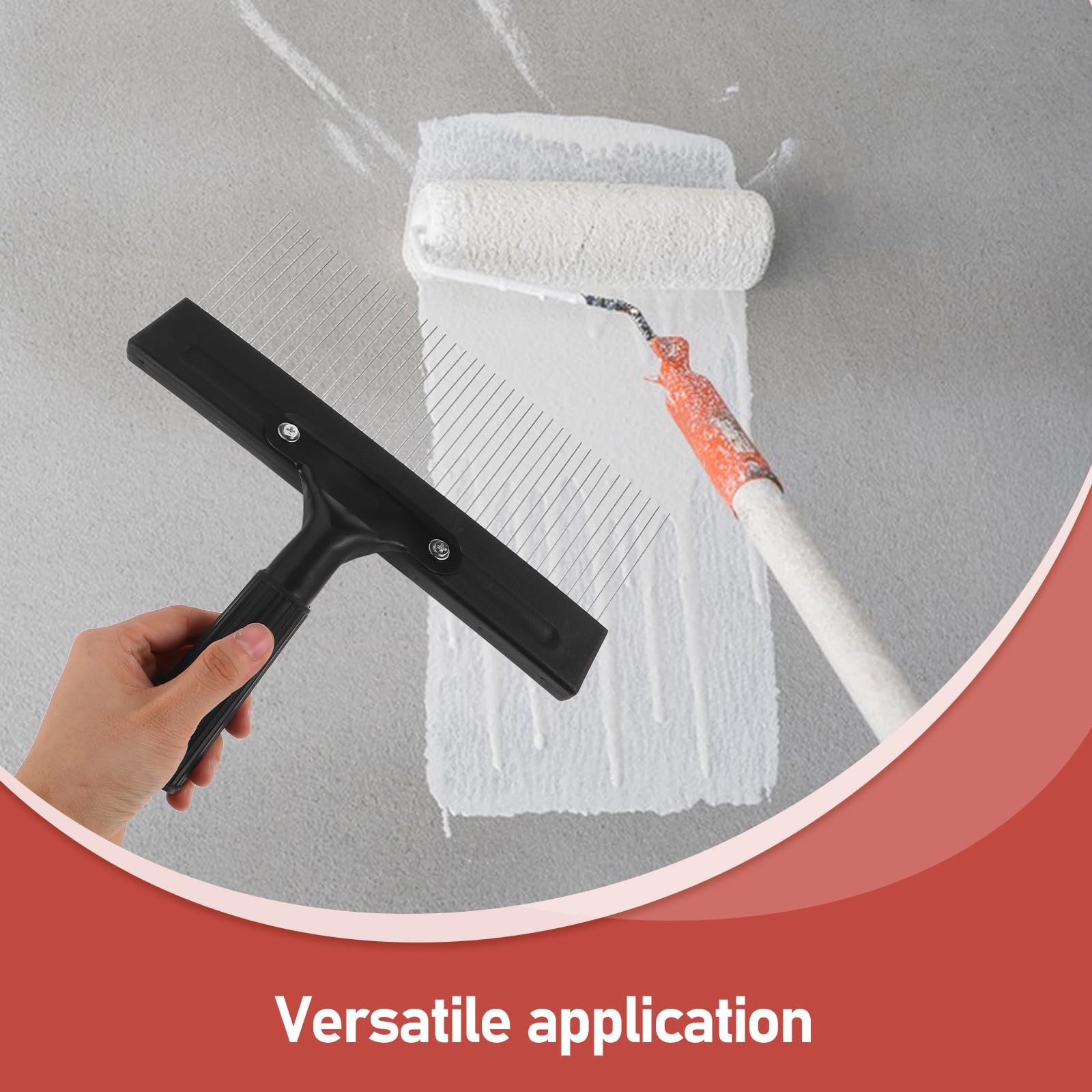 Raschietto in Acciaio Inossidabile per Verniciatura Muro Piastra a Denti, Design Leggero e Texture Precisa per Decorazioni Artistiche e Finiture a Parete