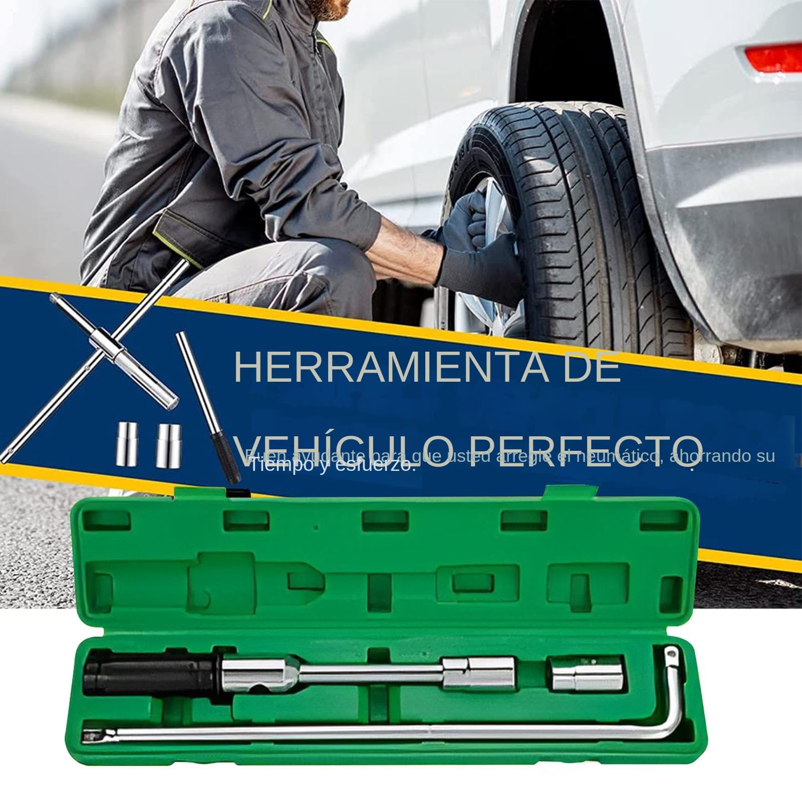 Genérico Llave Para Tuercas De Rueda Llave Cruzada para Tuercas de Rueda | Llave Extendida Para Neumáticos Para Motocicletas Automóviles SUV RV Camiones Taller Garaje Y En Carretera Automotriz