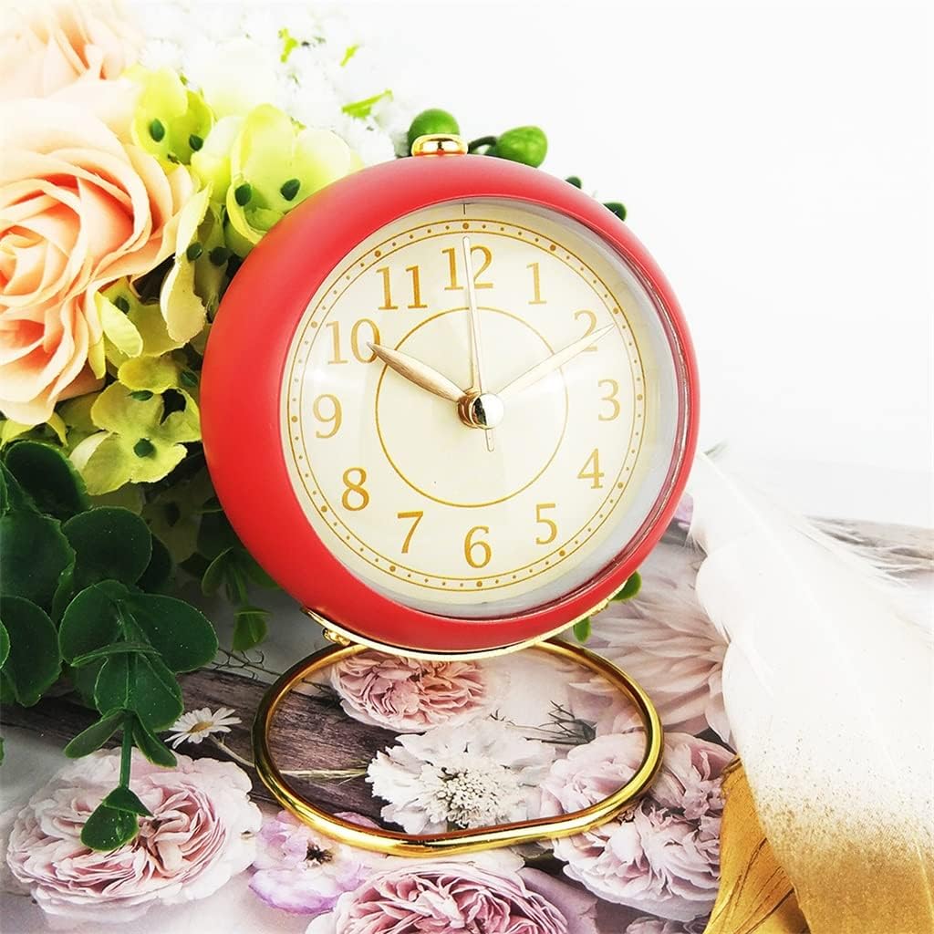 Nordic Metal Desk Clock Night Light Alarm Bedside