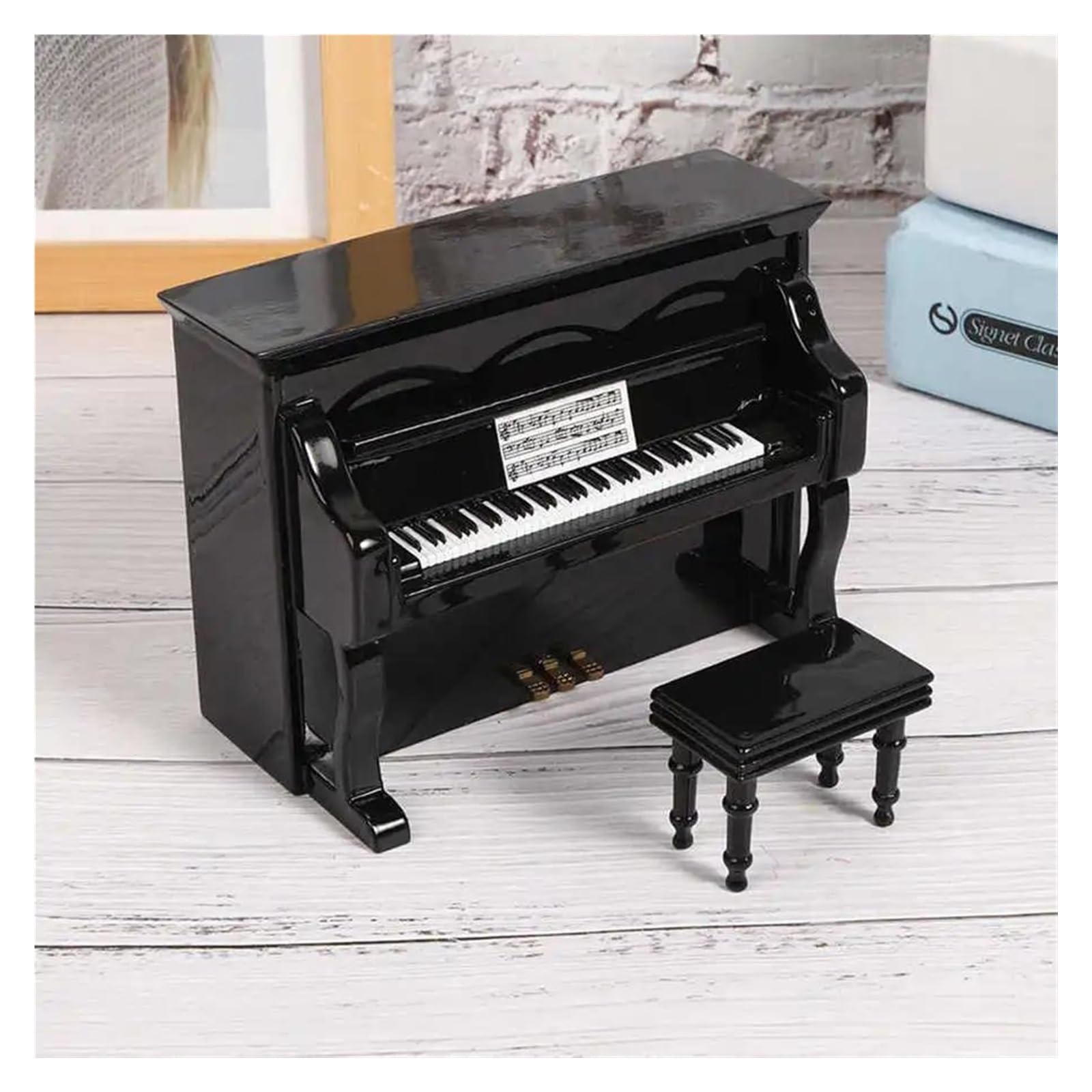 model instrumentu muzycznego Drewniane Miniaturowe Pianino Mini Instrument Muzyczny Model Home Decor Miniaturowa Pozytywka Fortepianowa