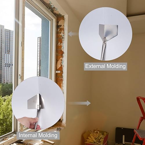 Miniatura 5 de uxcell Paletas interiores y esquinas de 2.7 pulgadas de acero inoxidable para paneles de yeso de 2.7 pulgadas, 2 juegos