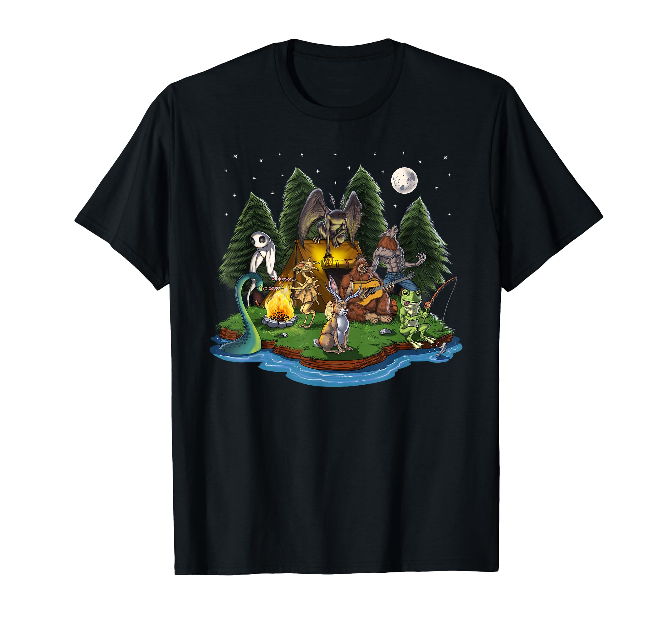 Cryptozoology Cryptid Fantasy Creatures ClothingCryptozoology Cryptid Creatures Bigfoot Jackalope Werewolf T-ShirtOEKO-TEX STANDARD 100
