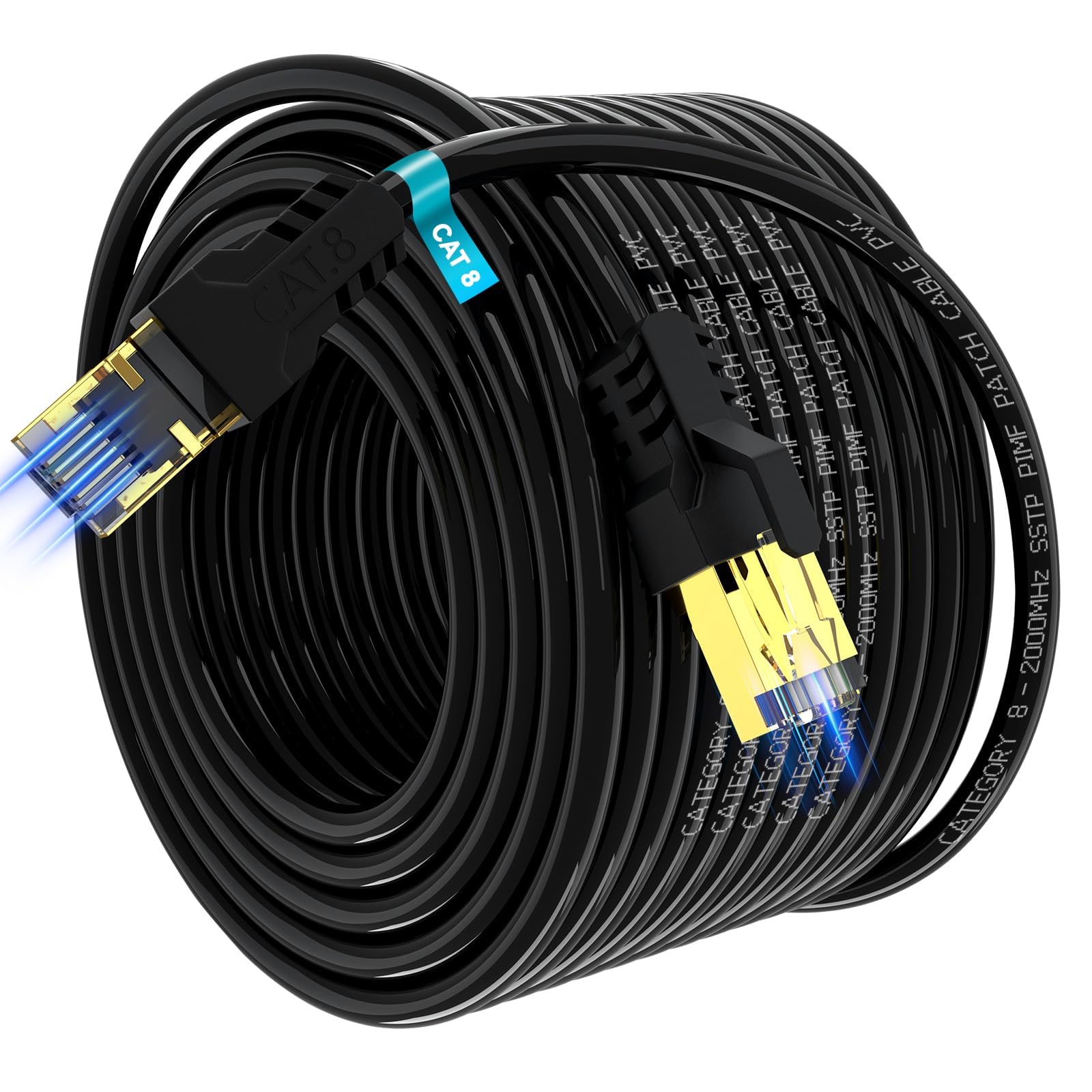 Câble Ethernet Cat 8 2000 MHz plus rapide que Cat7 Cat6 Cat5 - 7