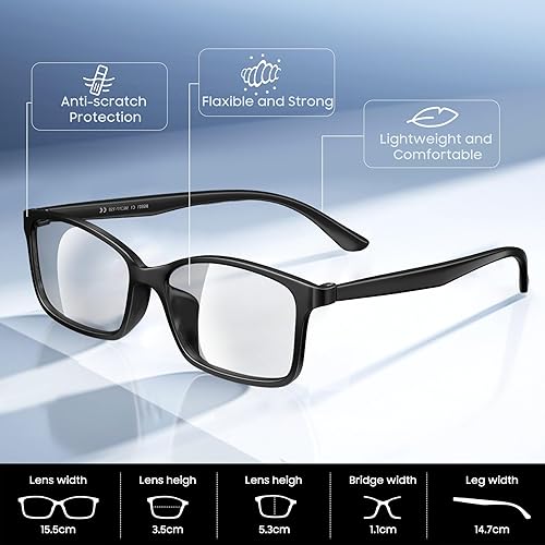 Miniatura 3 de Blackview Lentes de luz azul para mujer, lentes de luz azul para hombre, lentes transparentes, anteojos de computadora, anteojos de juegos,