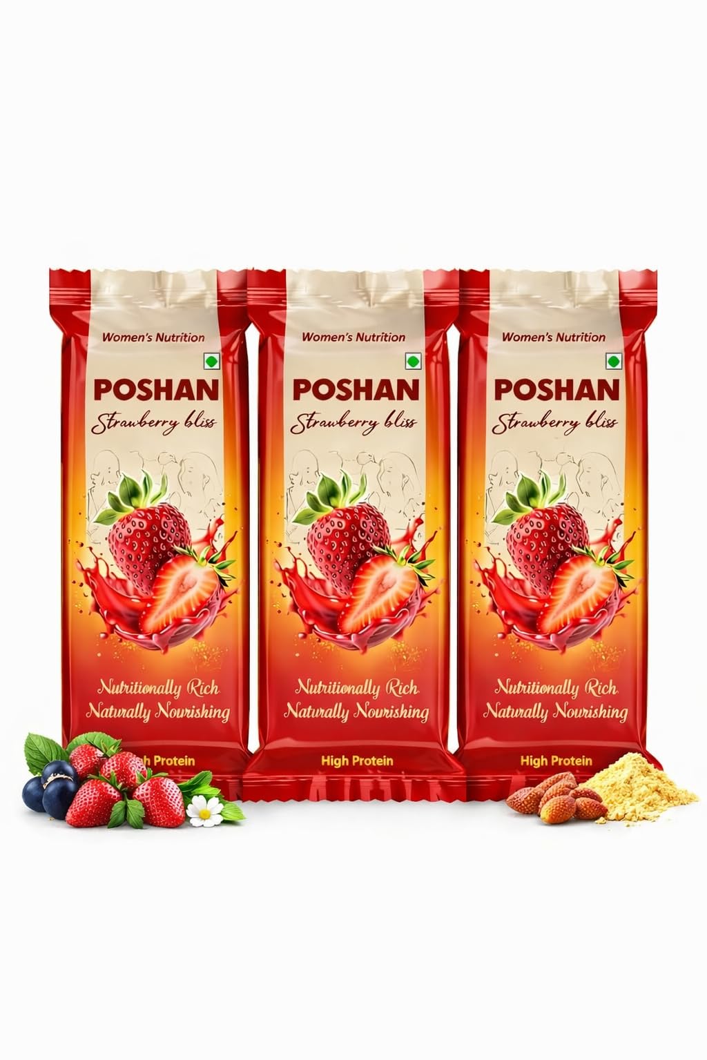 POSHAN Women's Nutrition Protein Bar, 40 g | 8g Protein with 4G Fiber |No Added Sugar, 100% Vegetarian & Gluten-Free| Made with Dates, Ragi and Superfoods|No Trans Fat| Pack pf 10 — Amazon image 15