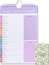 2Pcs Weekly Meal Planner and Grocery List,Planning Pad for Organized Daily Menu,Plan weekly Menu Food for Weight Loss or Dinner List for Family (2Pcs Weekly Meal Style 4)