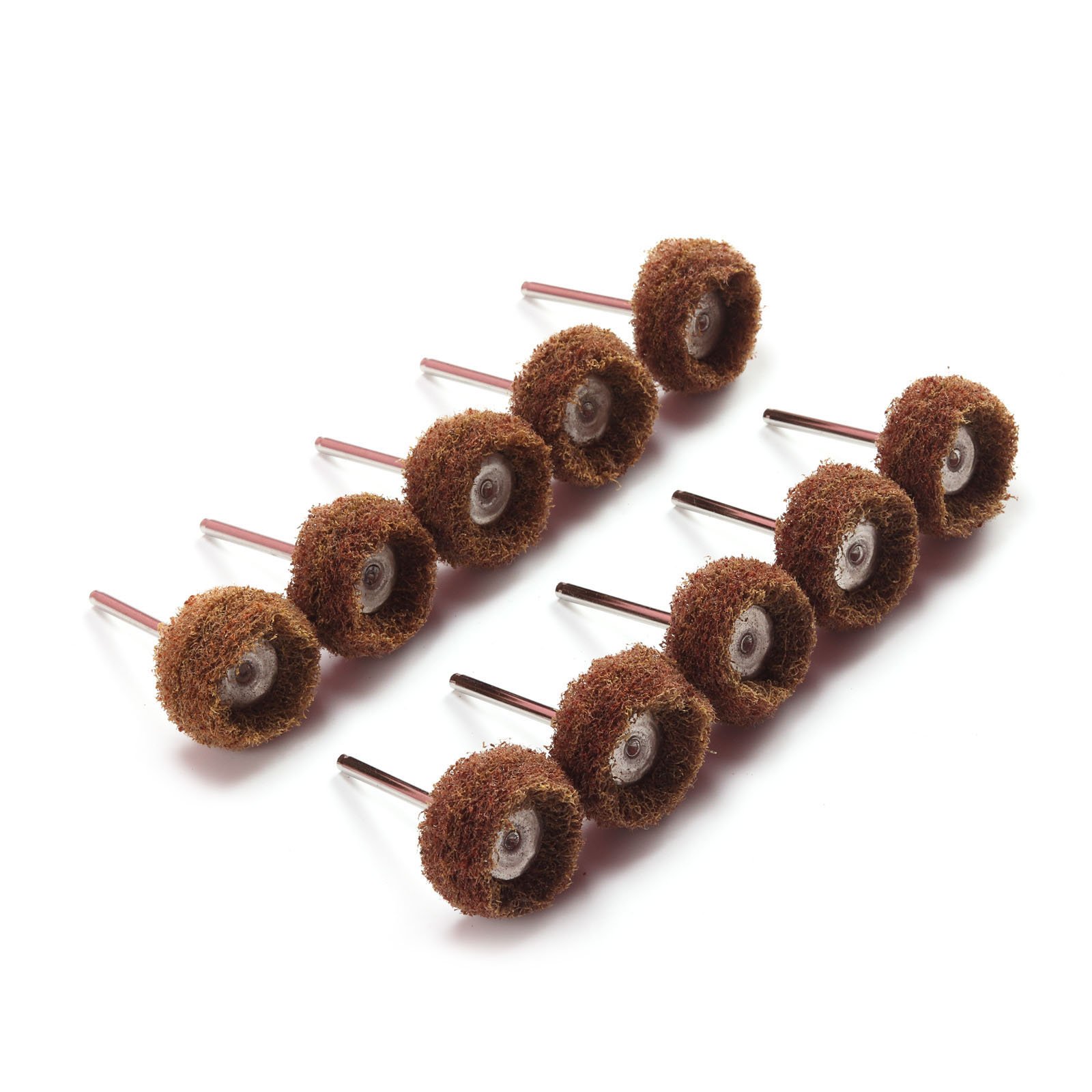 1 inch Abrasive Wheel Buffing Polishing Wheel Set with 1/8inch Shank for Rotary Tool 80 Grit (25mm) 40Pcs