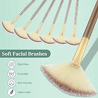 Vista 4 de Maitys 6 pinceles de máscara de abanico, herramientas aplicadoras de máscara facial con ventilador suave, brochas de maquillaje, herramientas