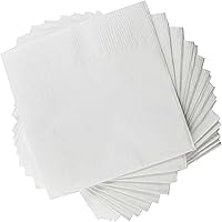 Vista 1 de Servilletas blancas para cóctel/bebidas de 1 capa, paquete de 500