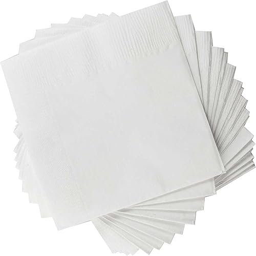 Servilletas blancas para cóctel/bebidas de 1 capa, paquete de 500