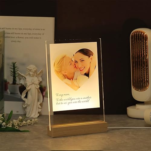 Miniatura 10 de Placa de fotos acrílica personalizada, placa personalizada con foto y texto, regalo del día de la madre, regalo de cumpleaños