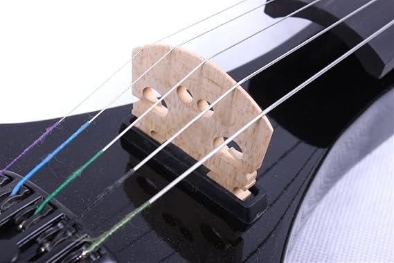 Full Size Violin 5 String Left-Hand Black Electronic Violin 4/4 Handmade Case+Bow Cable Violin for Kids & Adults