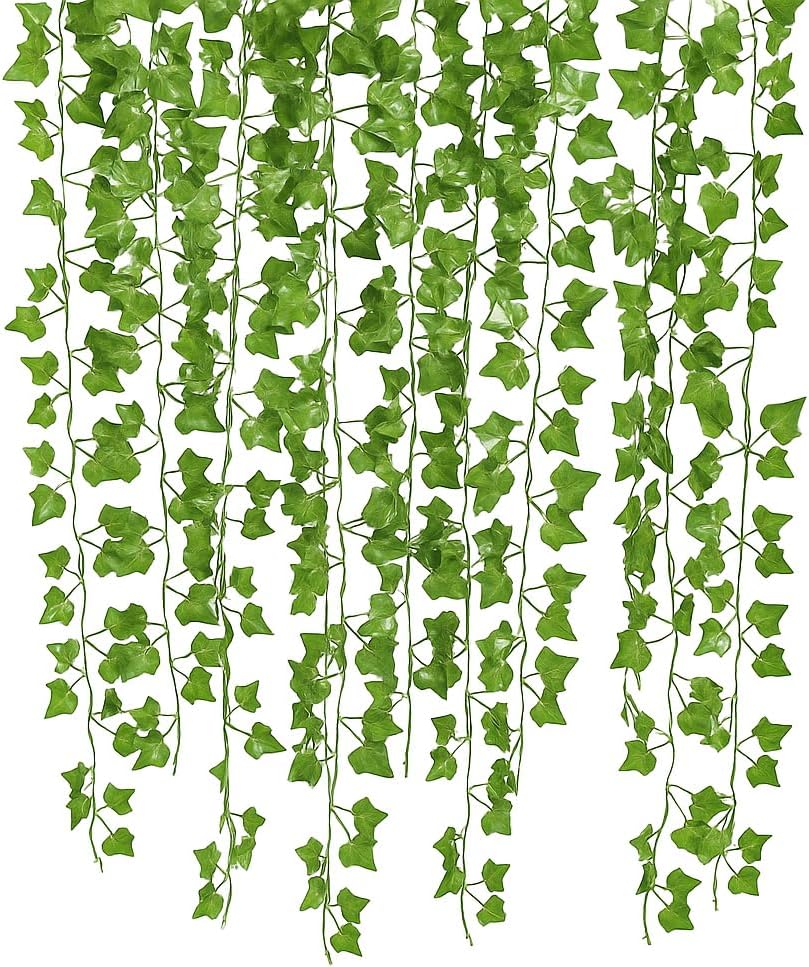 Frienemy Artificial Ivy Garland, 6.7 Ft Long, 80 Leaves Per Vine, 6 Pack, Green Hanging Plants for Indoor Outdoor Decor