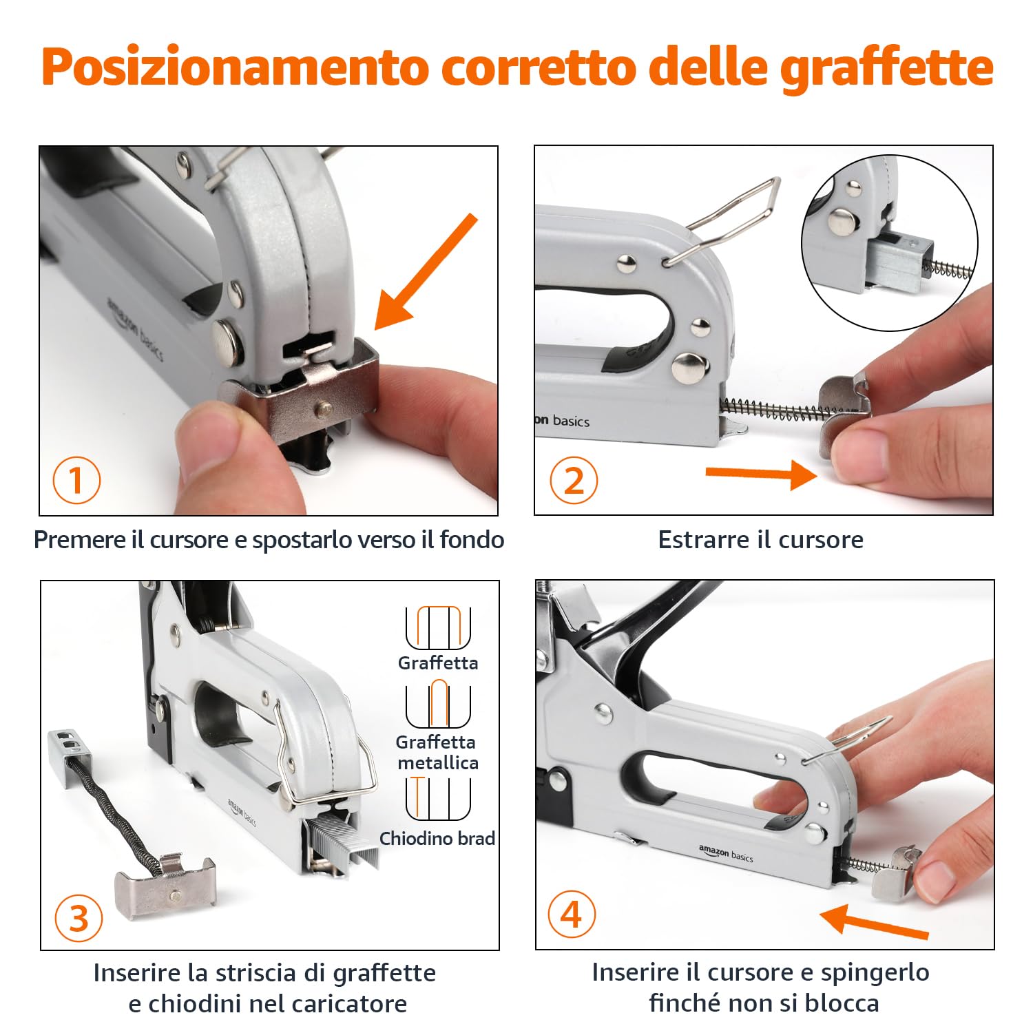 Amazon Basics Graffettatrice robusta, sparapunti 3 in 1 con 600 graffette, per tappezzeria, riparazioni domestiche, falegnameria, decorazioni e mobili, Grigia