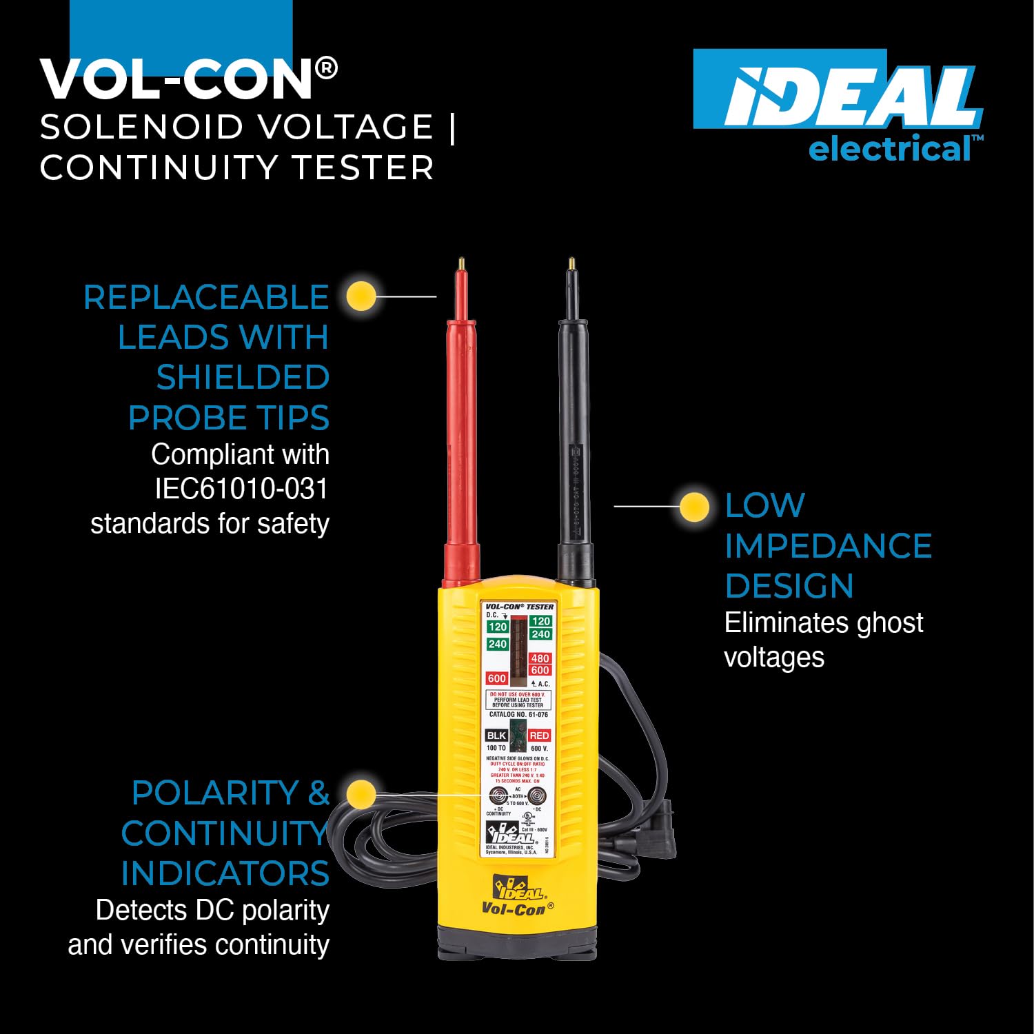 Ideal Electrical 61-076 Vol-Con Solenoid Voltage Testers, Continuity Tester — Amazon image 2