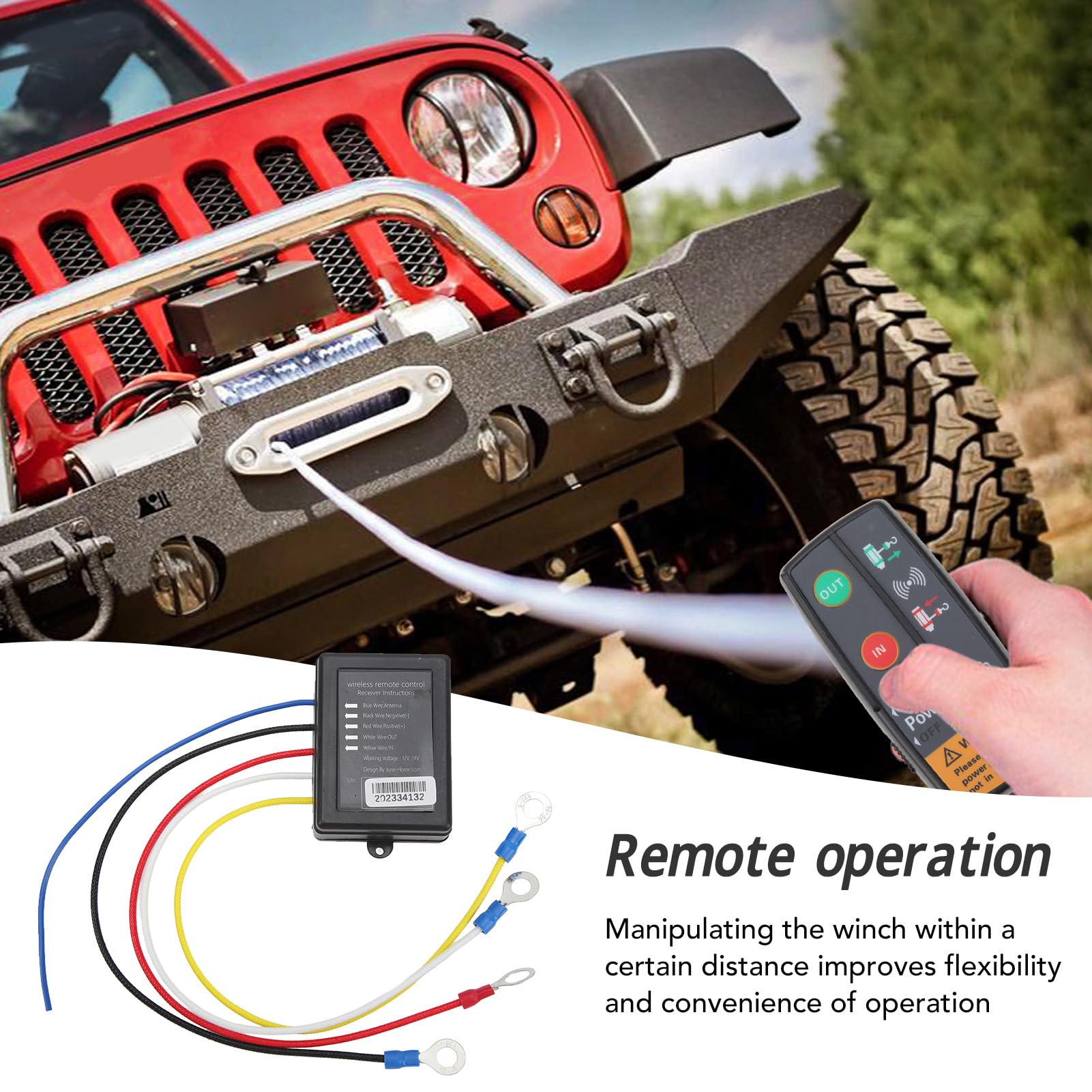 Kit Controllo Remoto Per Verricello Wireless 12-24V - Telecomando 150ft, Sostituto Universale Per Camion ATV SUV - Foto 6