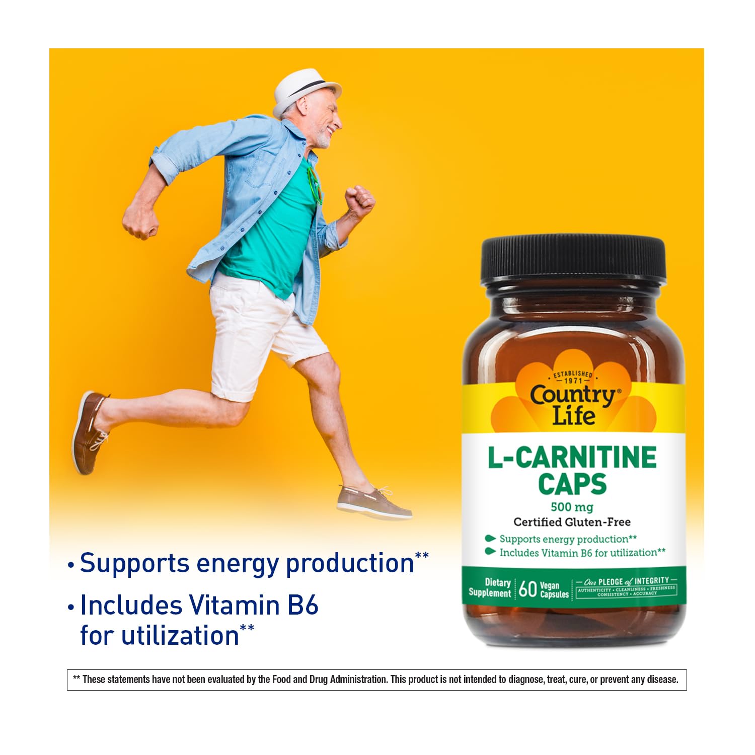 l carnitine vitamin b6 Amazon.com: Country Life L-Carnitine 500mg – 60 Vegan Capsules | Supports Energy Production & Fat Metabolism | Includes Vitamin B6 for Utilization