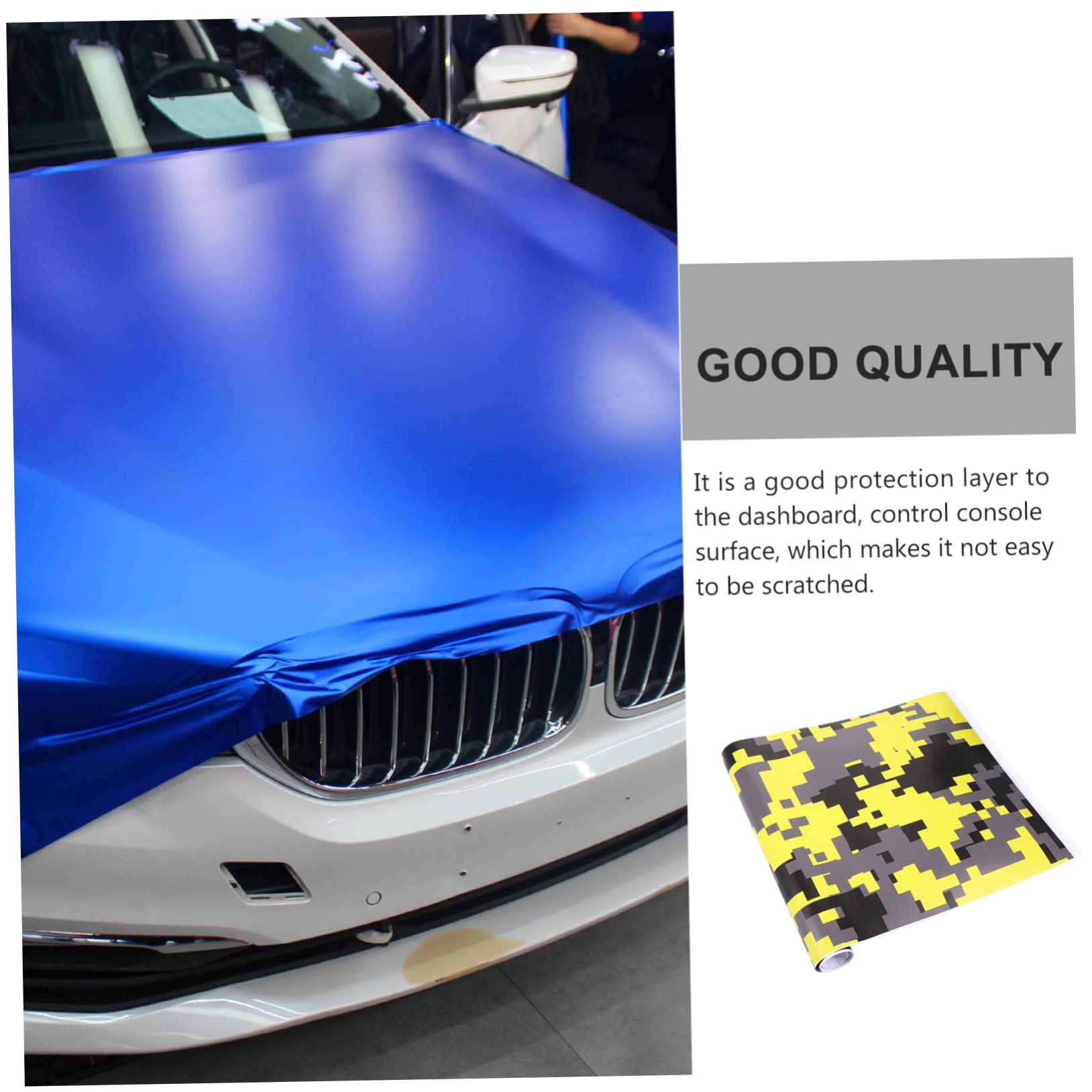 Autocollant Camouflage Noir Et Blanc Pour Voiture - Vinyle PVC - 152 X 30 Cm - Facile à Appliquer - 3