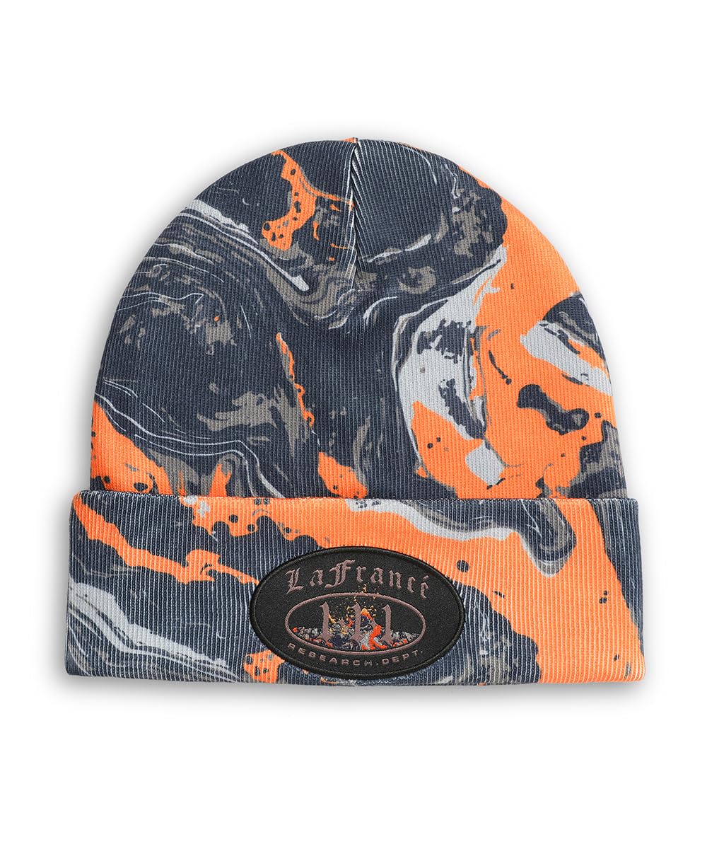 puma Unisex's Mid Crown Cuff Beanies (26623_Flat Dark Galactic Gray-Orange Glo-AOP-picture-45