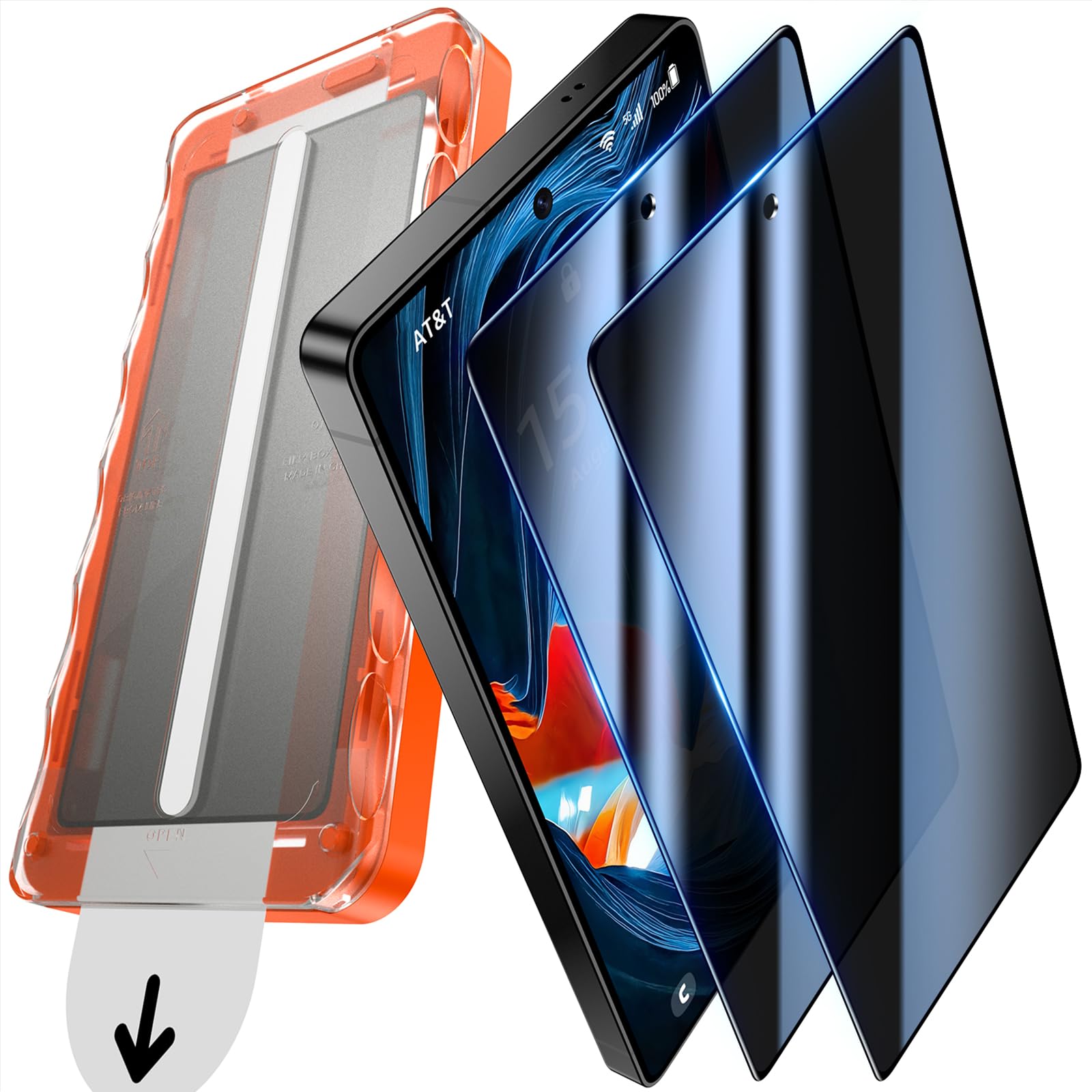 UniqueMe für Samsung Galaxy S25 Ultra für Panzerglas Sichtschutz - Privacy Schutzfolie, Automatische Installation, Bruchsicher Militärniveau, Anti-Spy Folie, 2 Stück