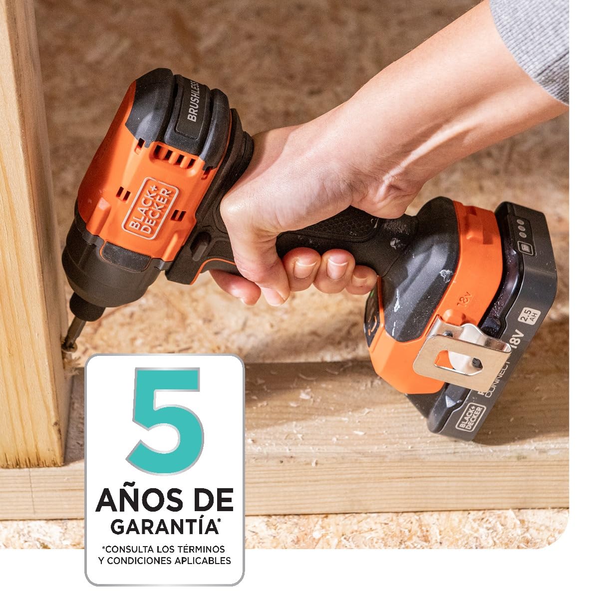 BLACK+DECKER Destornillador de impacto sin escobillas, unidad desnuda llave de impacto inalámbrica y 20 brocas, sin batería ni cargador, BLIM78NZ-XJ