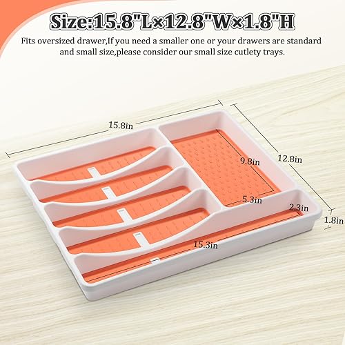 Miniatura 4 de CherHome Organizador de cubiertos con iconos de cubiertos, bandeja de cubiertos para cajón de cocina, cubiertos de plástico, organizador de cajones
