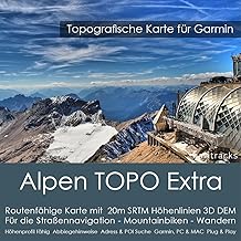 Alpen TOPO EXTRA Karte für Garmin - 8 GB microSD. (Deutschland Schweiz Italien Österreich Frankreich) Topografische Freize...