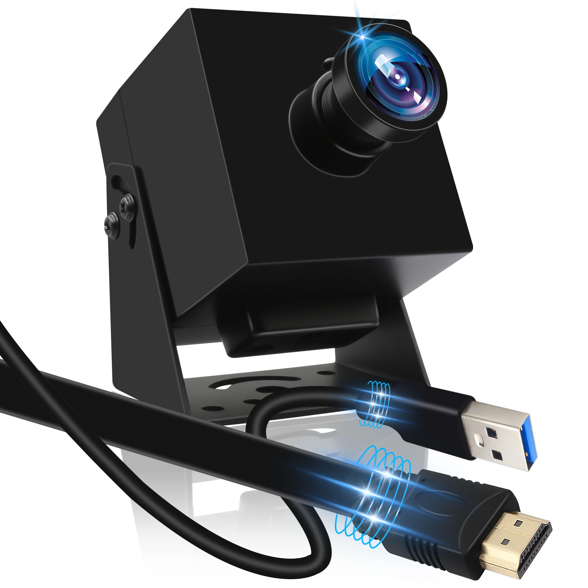 MMlove 4K HDMI Camera High Speed 60FPS USB Camera 8MP Streaming Webcam with 120° Wide Angle Lens H.264 2X Digital Zoom Simultaneous Output Close up Lightburn Camera for PC Laptop-image-23