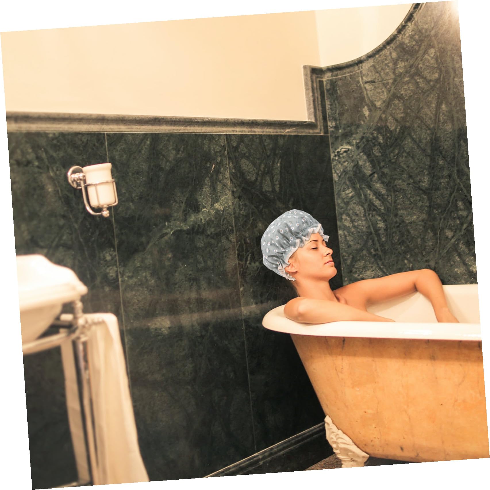 Housoutil 9 Piezas gorro ducha gorro de ducha shower cap gorras impermeables gorra impermeable sombrero impermeable gorro de piscina cabello gorra de pelo gorro de natación Perder
