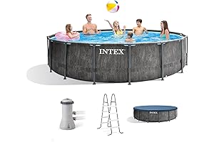 Intex Greywood Prism Frame 15' x 48" Round Above Ground Pool
