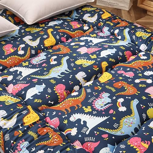 Miniatura 4 de Colchón de futón japonés de dinosaurio para niños y niñas tapete de tatami grueso almohadilla de dormir plegable colchón enrollable tumbona de suelo