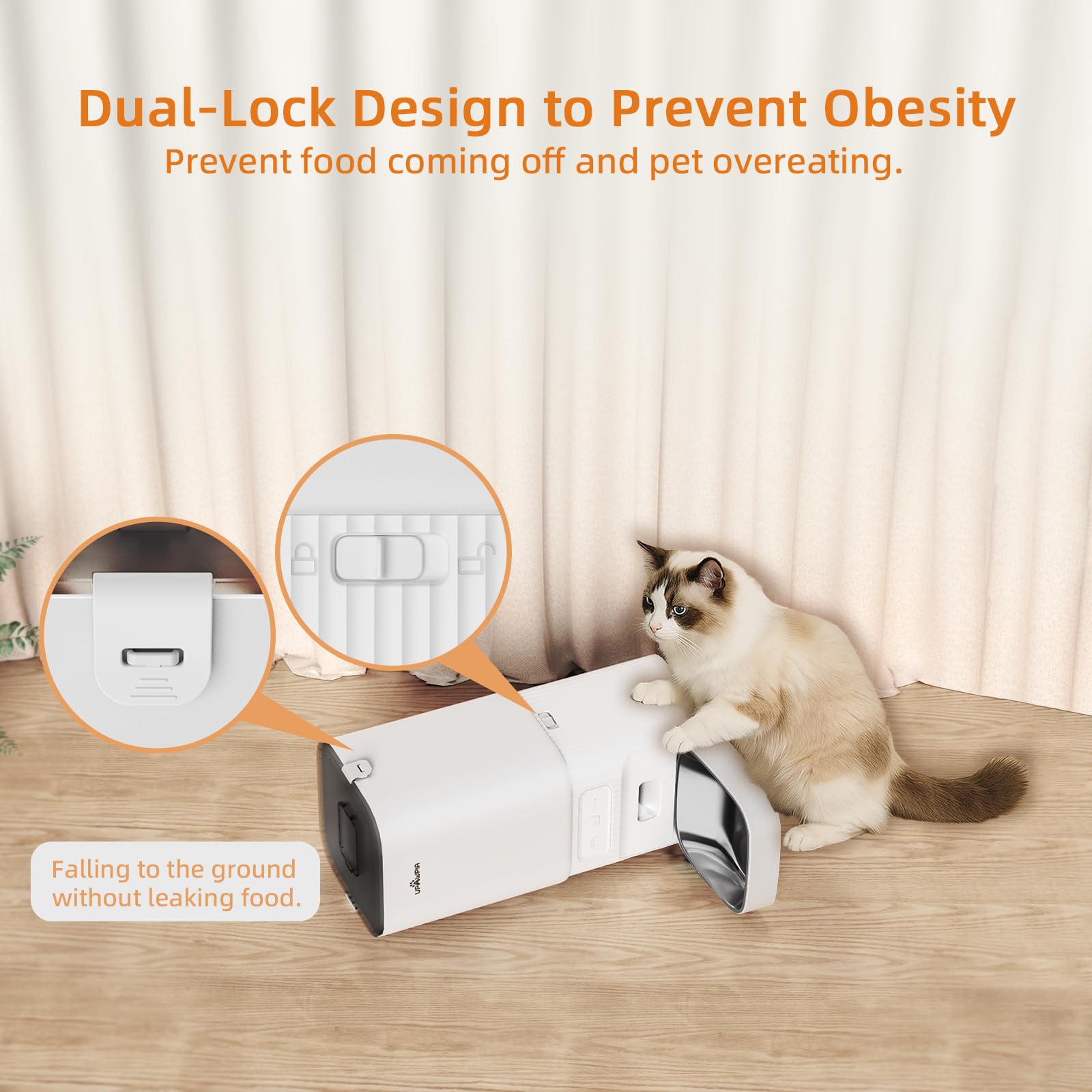 Automatic Cat Feeder 7L/29Cup Automatic Dog Feeder 5G/2.4G WiFi Programmable Cat Food Dispenser APP Remote Feed 15 Meal 50 Portion Dog Food Dispenser 10s Voice Record with Desiccant Bag - image 7