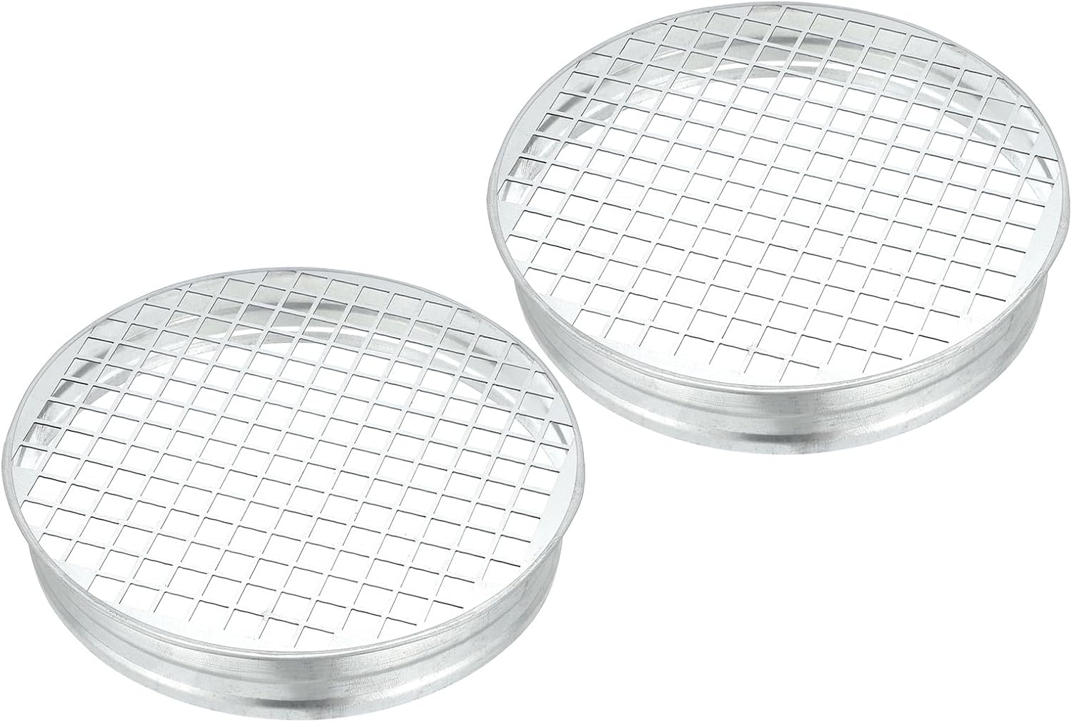 PATIKIL 8 Inch Duct End Cap with Steel Mesh, 2 Pcs Metal Tee Cap Galvanized Steel Round Dry Vent Cover Ducting Sealing Tee Plug for HVAC Systems Indoor and Outdoor Use