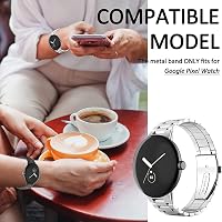 Miimall Fém Óraszíj Google Pixel Watch 1/2/3/4 41mm Kompatibilis Rozsdamentes Acél Dupla Csatos Állítható Szíj Ezüst 2